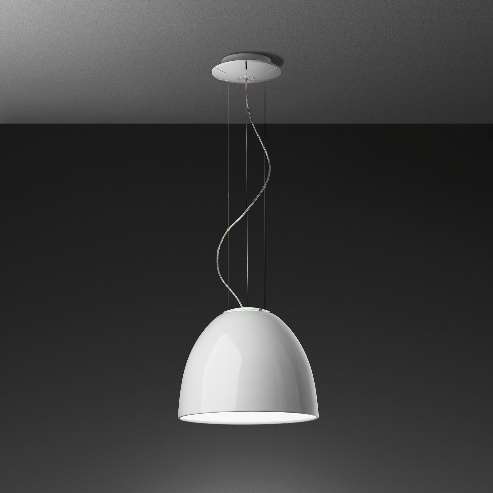 Artemide Nur Mini Gloss LED-hængelampe, hvid