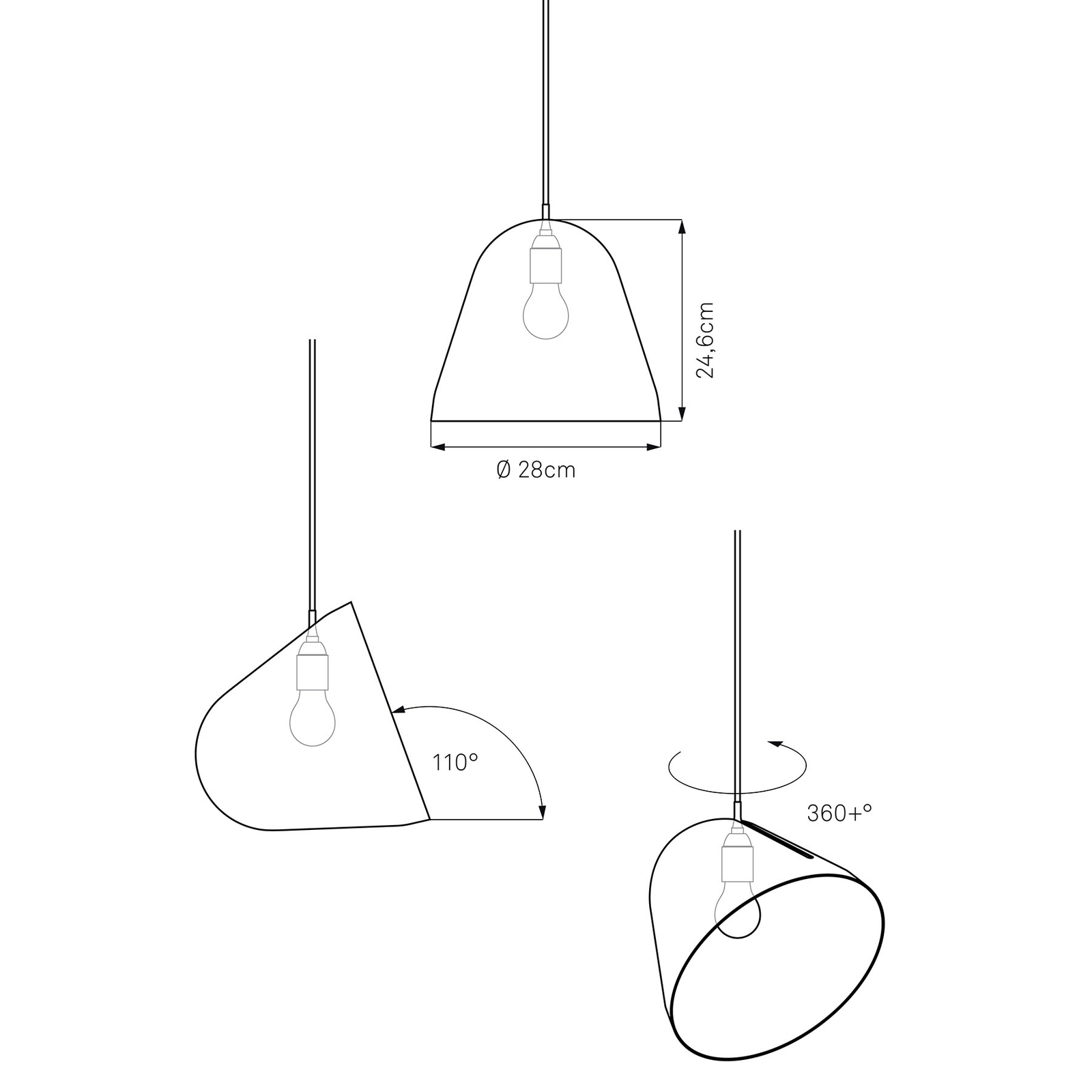 Nyta Tilt Pendelleuchte, Kabel 3m rot