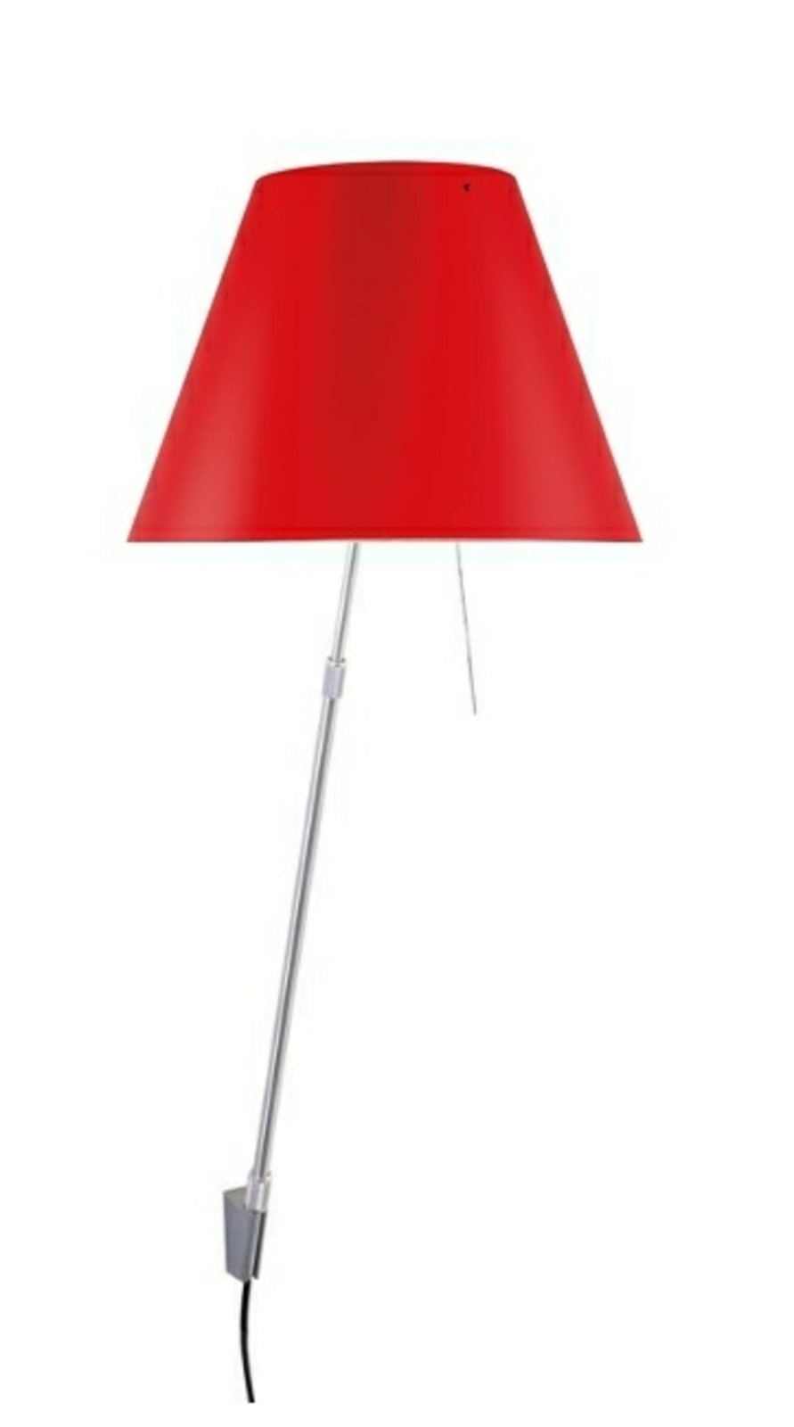 Costanza Wandleuchte m/Dimmer Alu/ Primary Red - Luceplan