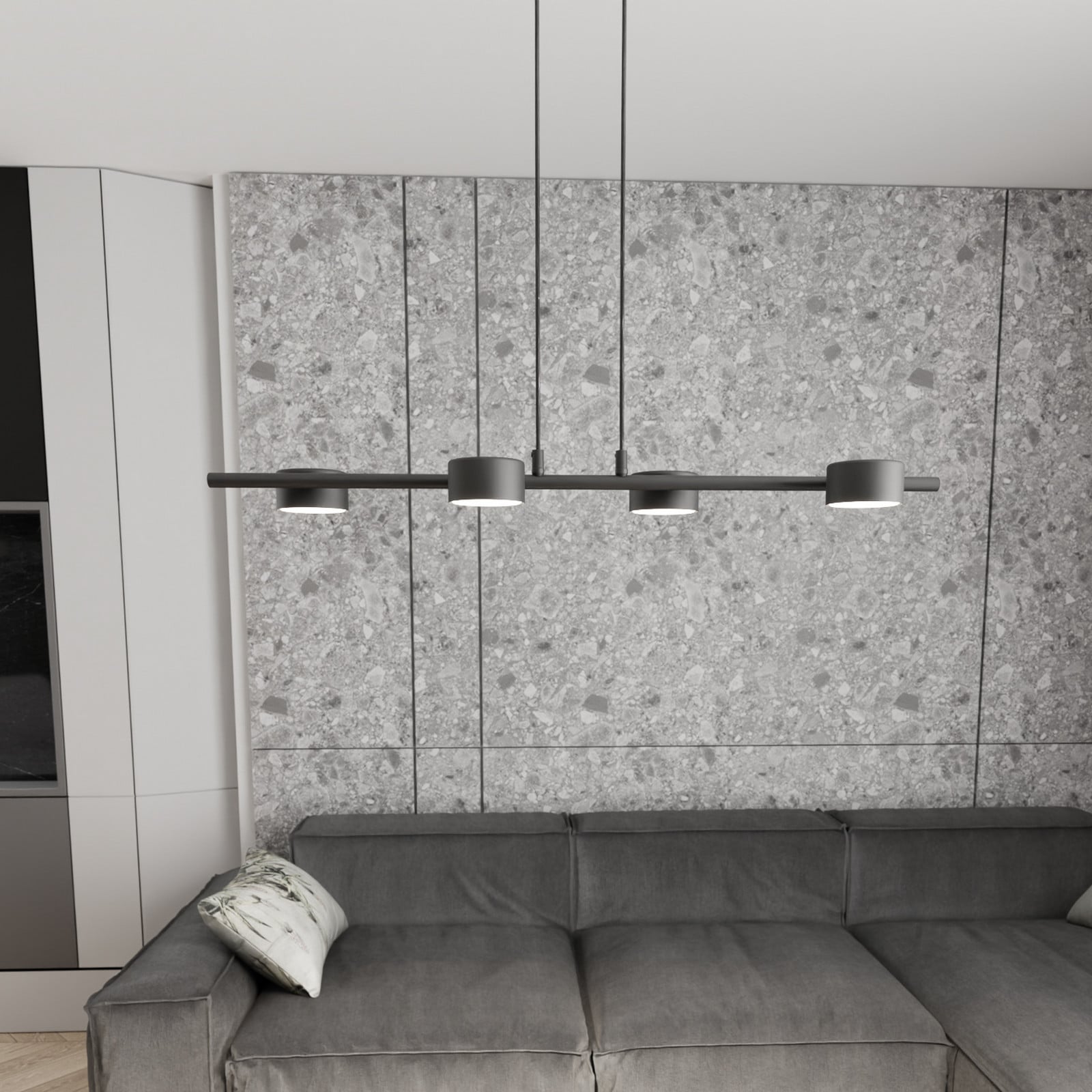 Emibig Lighting Preto Spot De Teto Sora, Comprimento 80 Cm, Metal, 4 Lâmpadas.