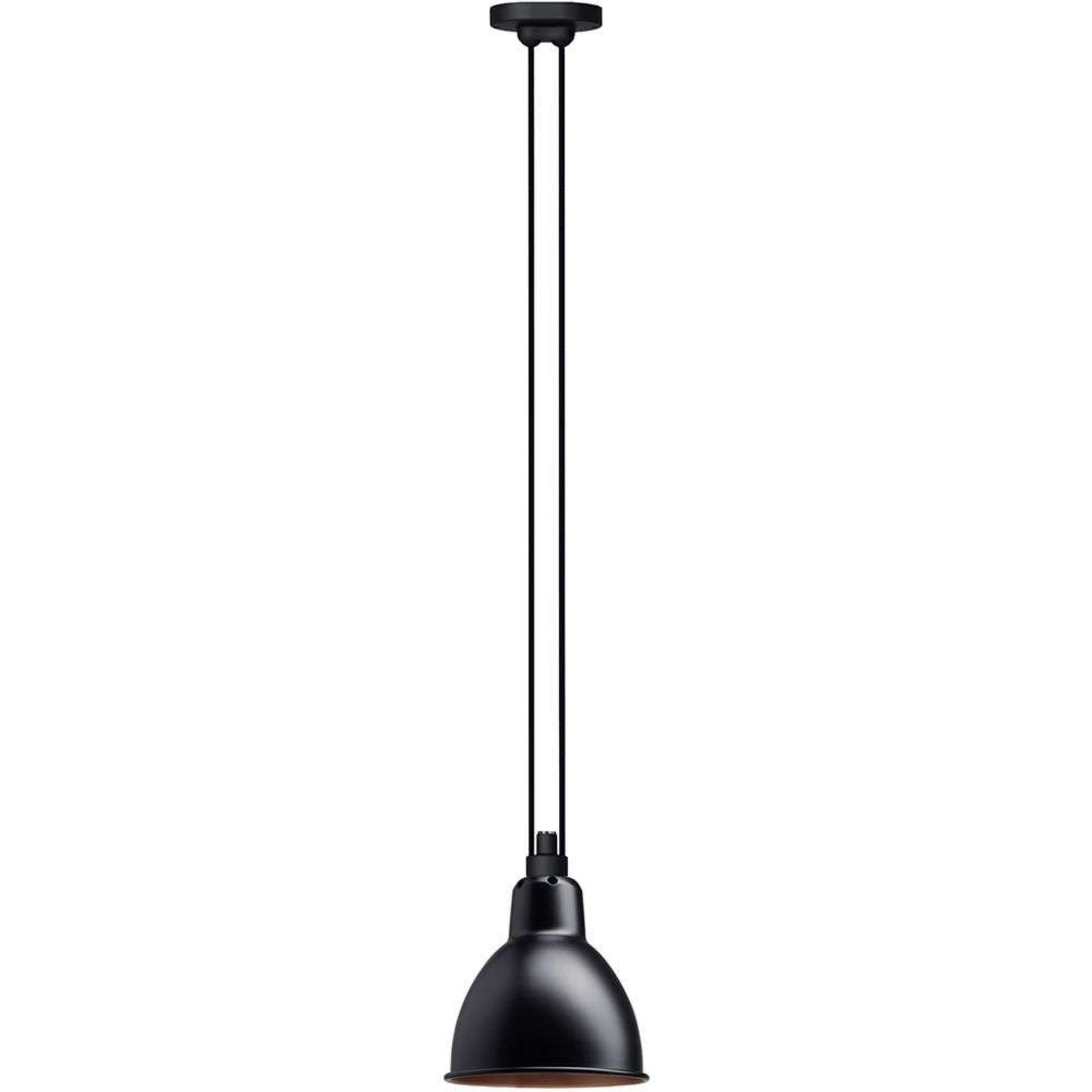 322 L Hanglamp Round Black/Copper - Lampe Gras
