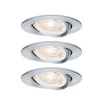 Paulmann indbygningslampe NOVA aluminium 8 cm, drejelig, 827 stepdim 3x