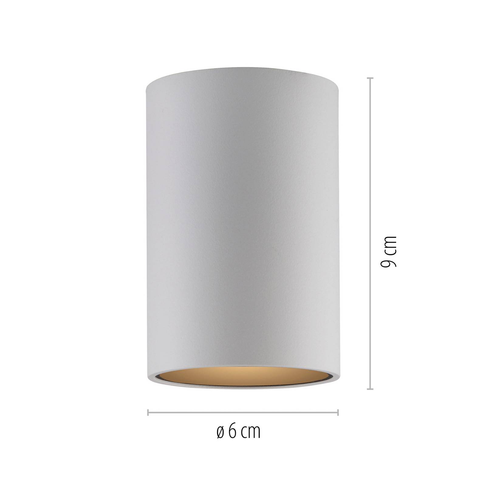 PURE lampa sufitowa LED do łazienki Point, biała, Ø 6 cm, metal, IP44