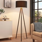 Fabric floor lamp Majken - dark grey/black