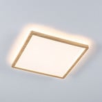 Panneau LED Paulmann Atria Shine 29 cm, finition bois, IP44, 3000 K,