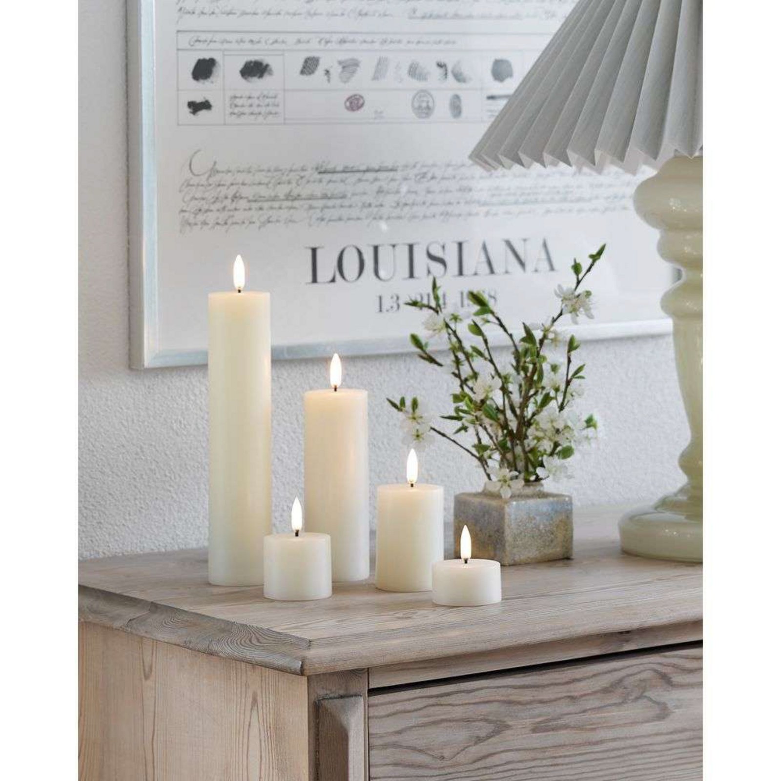 Pillar Candle LED Nordic White 4,8 x 22 cm - Uyuni Lighting