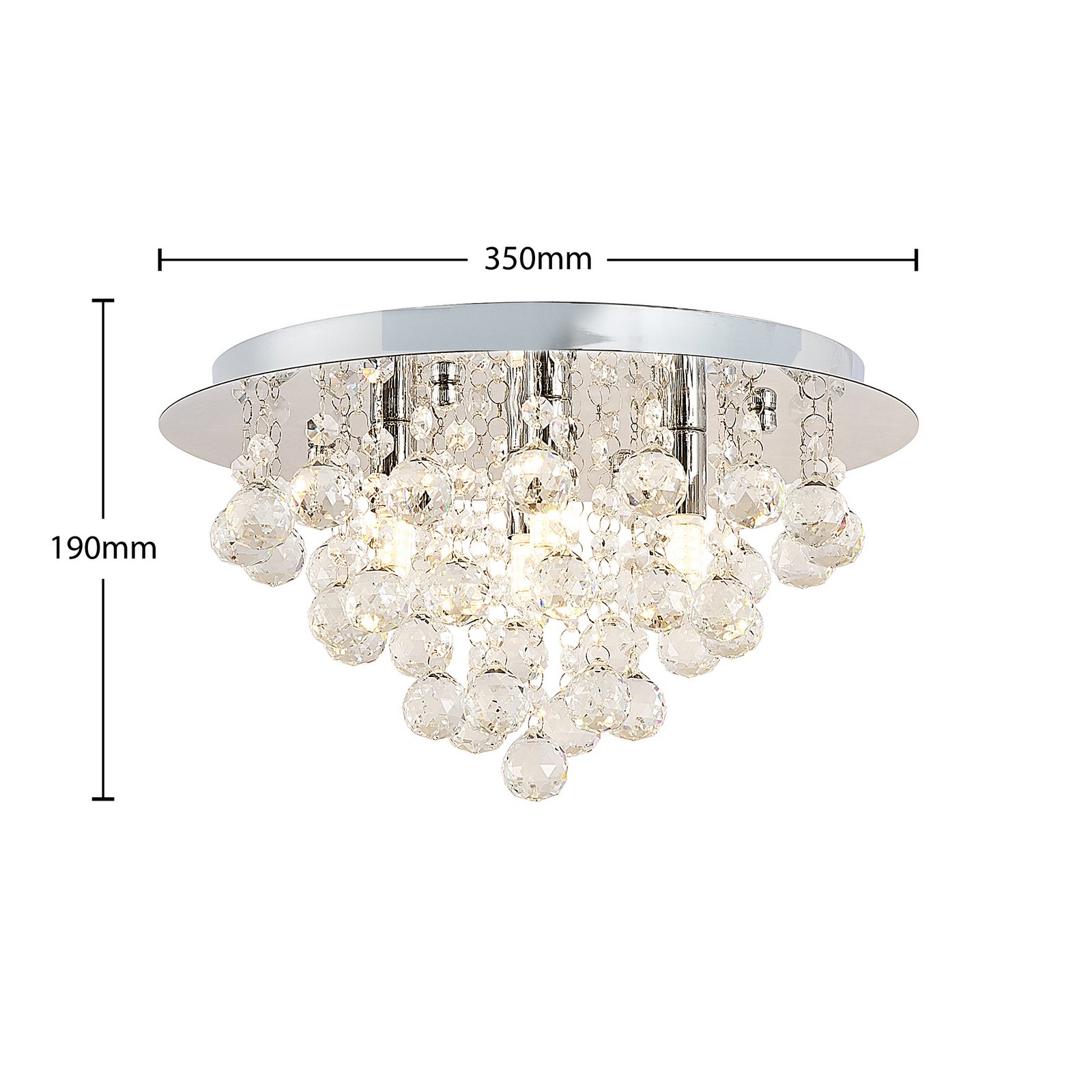 Lindby Deckenleuchte Antonino, Ø 35 cm, 4-flg., Kristall, G9