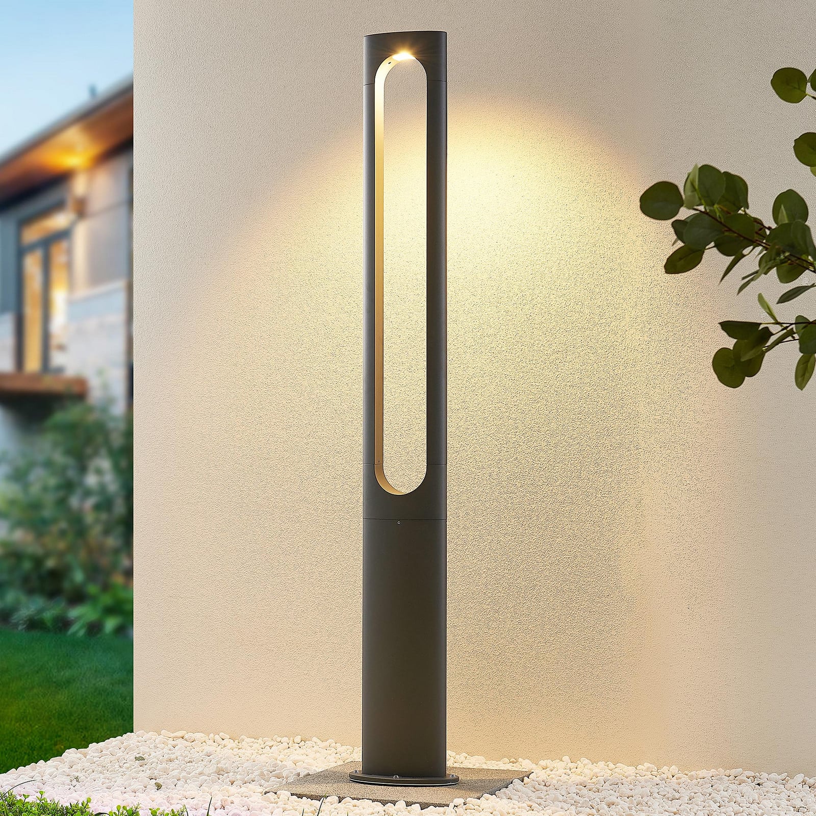 Lucande Dovino lampă LED pe stâlp 150 cm - modern - gri închis - Metal