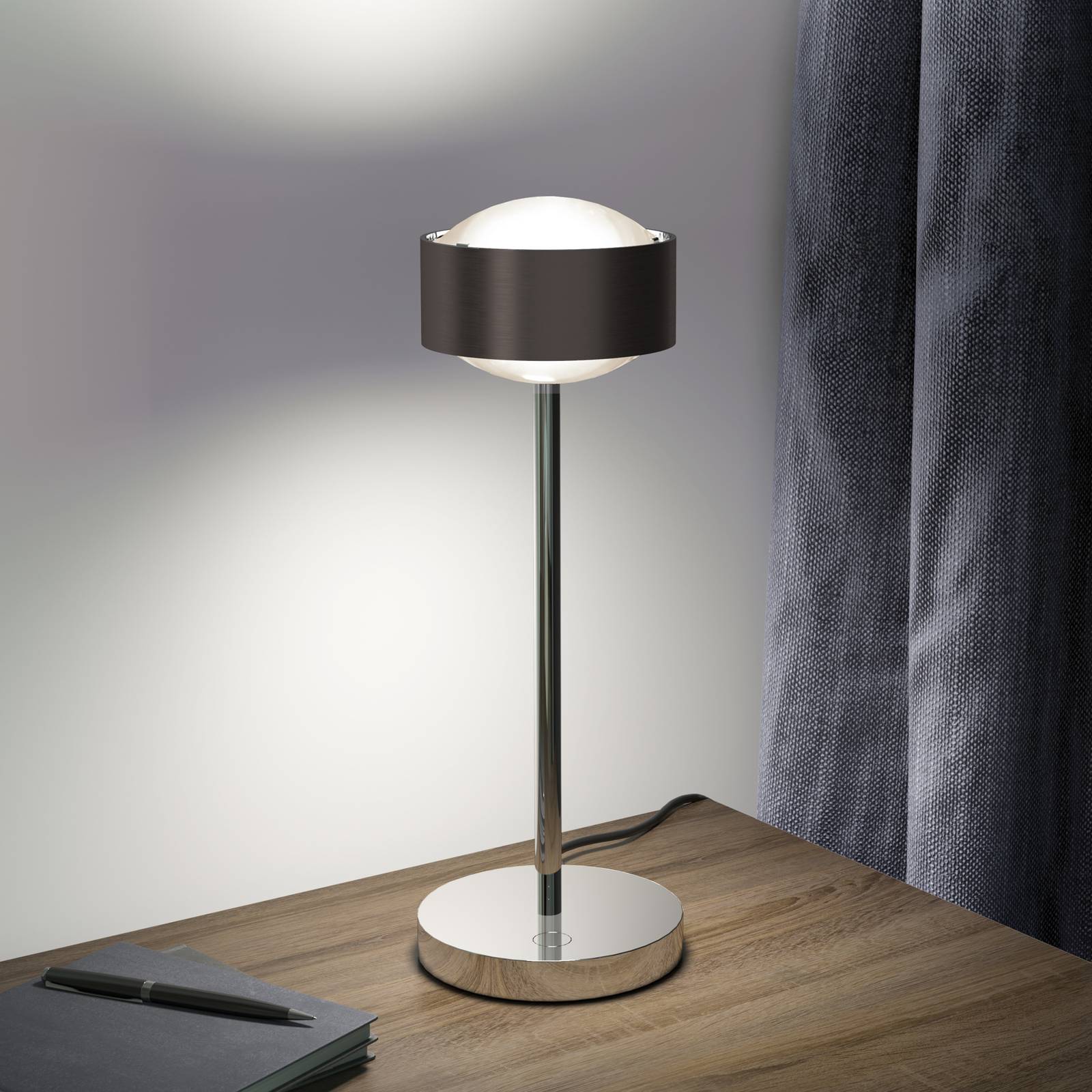 Puk! 120 Eye Table LED matte linser brun/krom