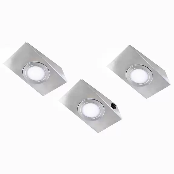 Lampenwelt 3er LED-Unterbauleuchte Keili, 2-Stufen-Schalter