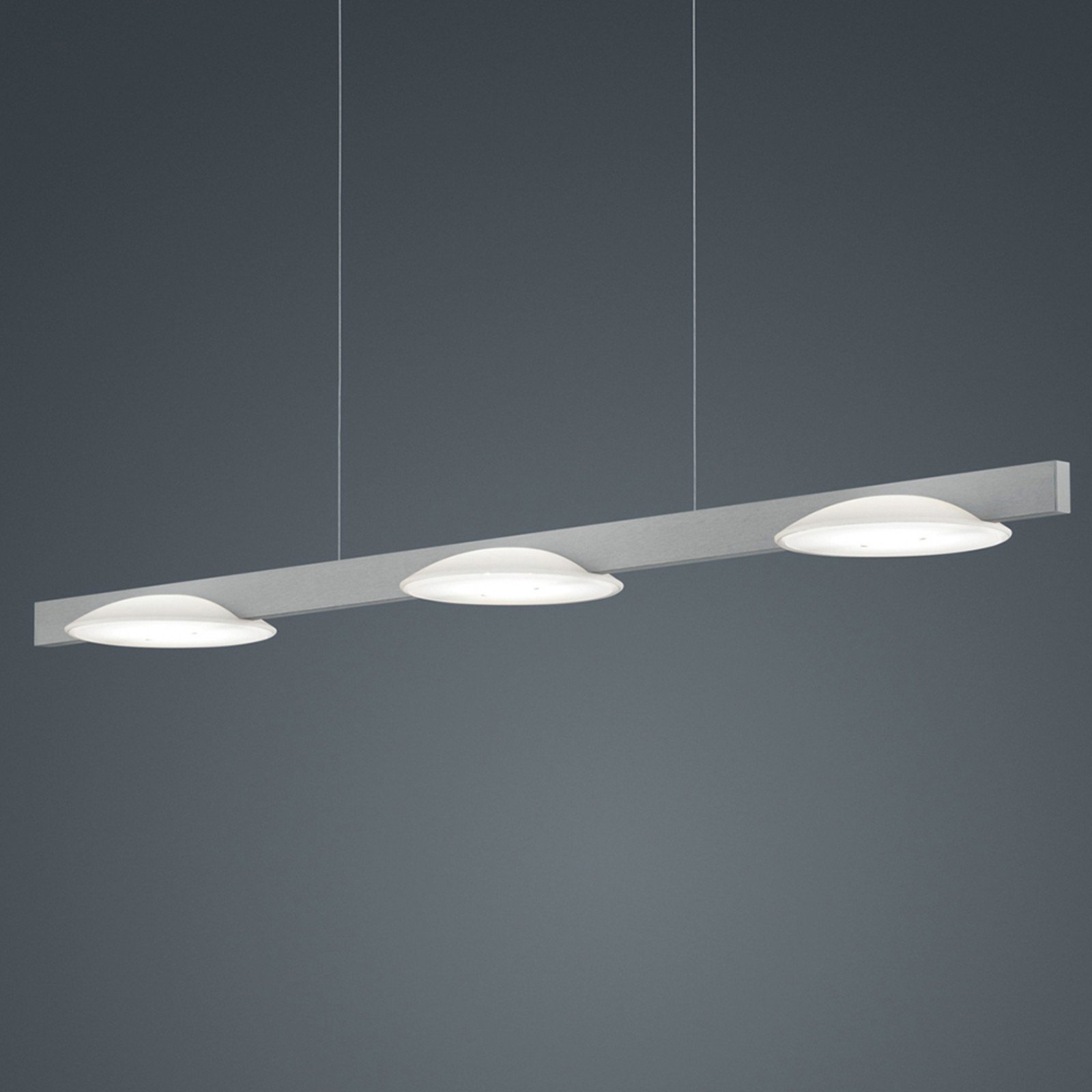 Helestra Pole lampă suspendată LED 3 becuri nichel - Camera de zi / sufragerie - modern - nichel mat alb satinat - Metal