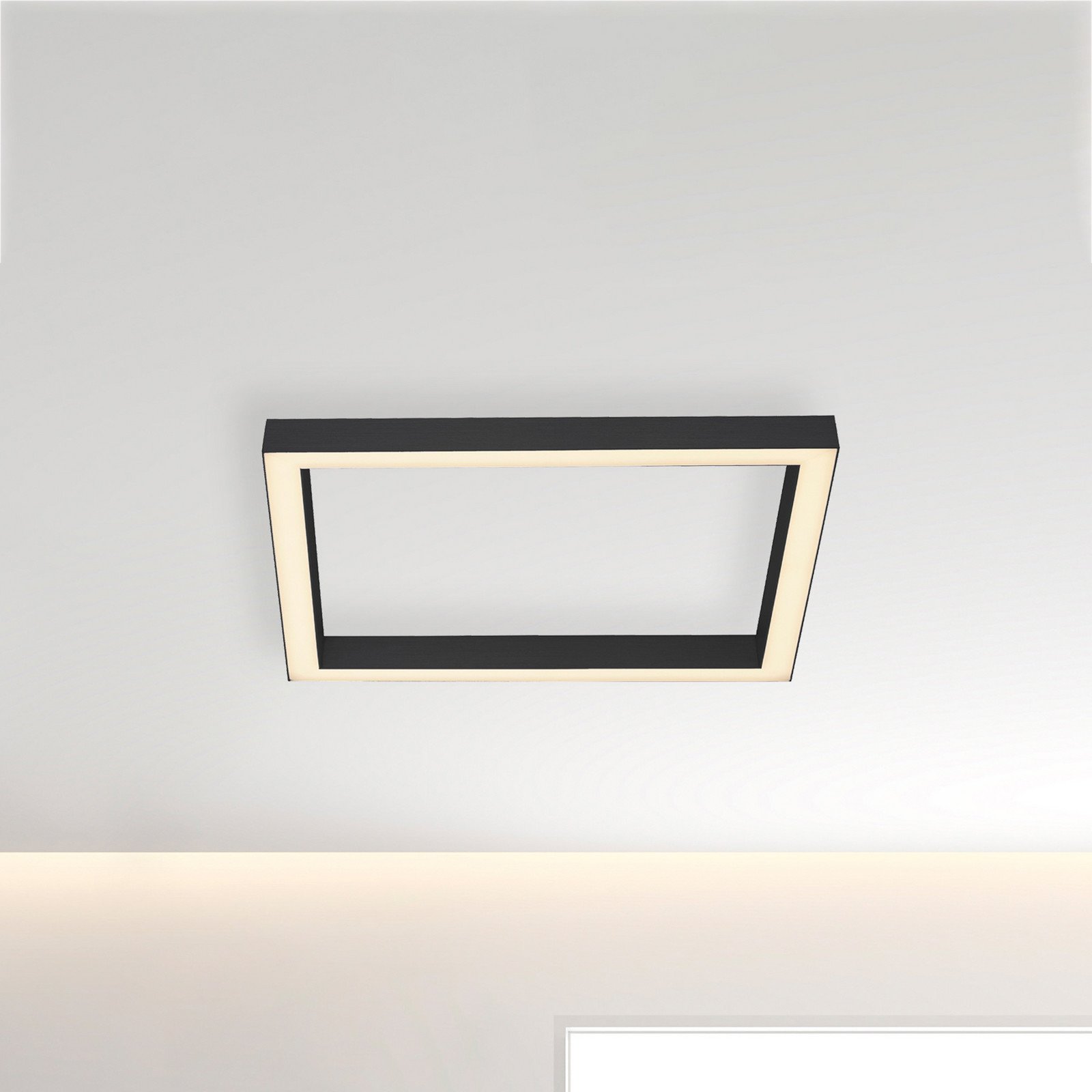 Plafonieră LED PURE Lines 55x55 cm antracit CCT telecomandă - Camera de zi / sufragerie - modern - antracit alb - Metal