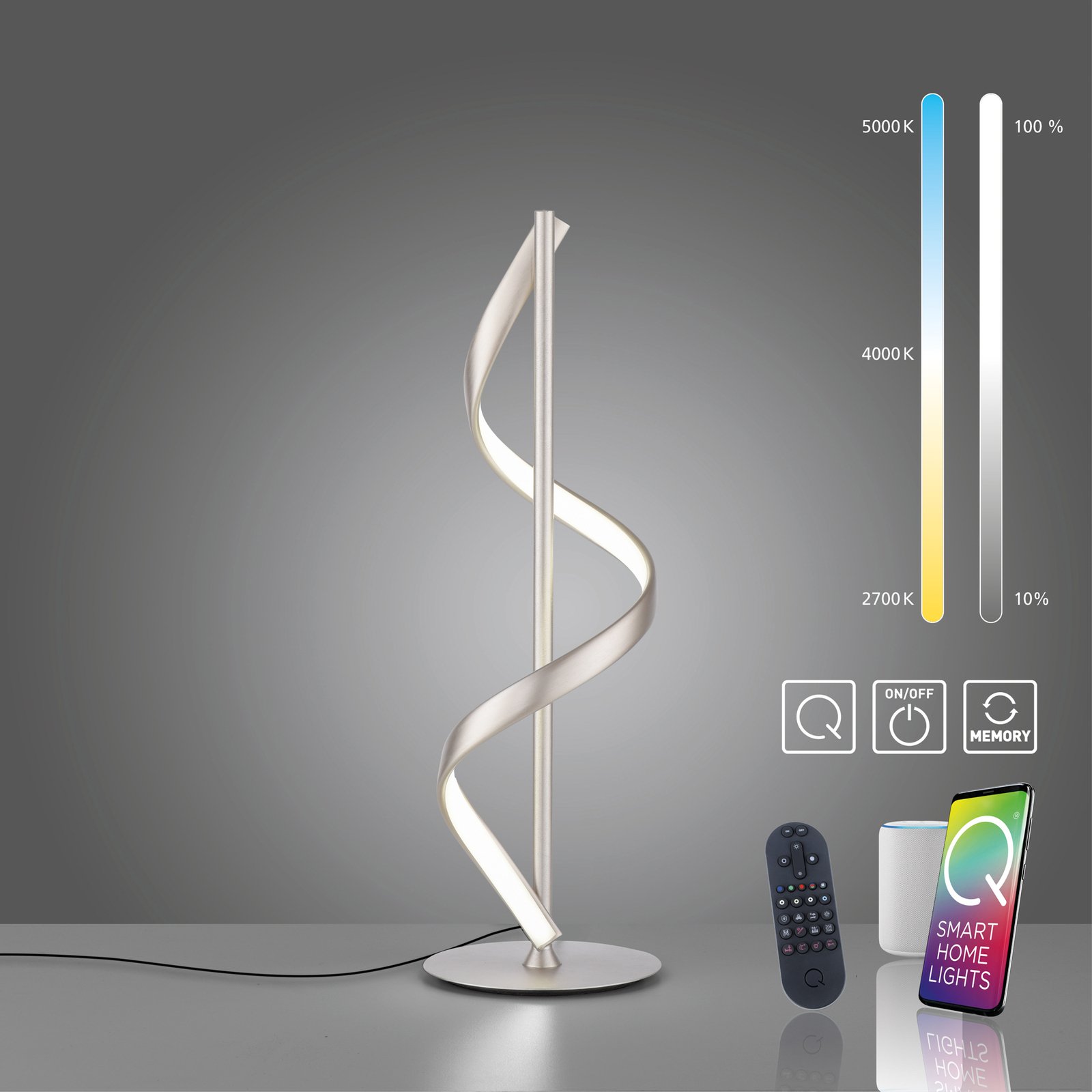 Paul Neuhaus Q-Swing επιτραπέζιο φωτιστικό LED, ατσάλι