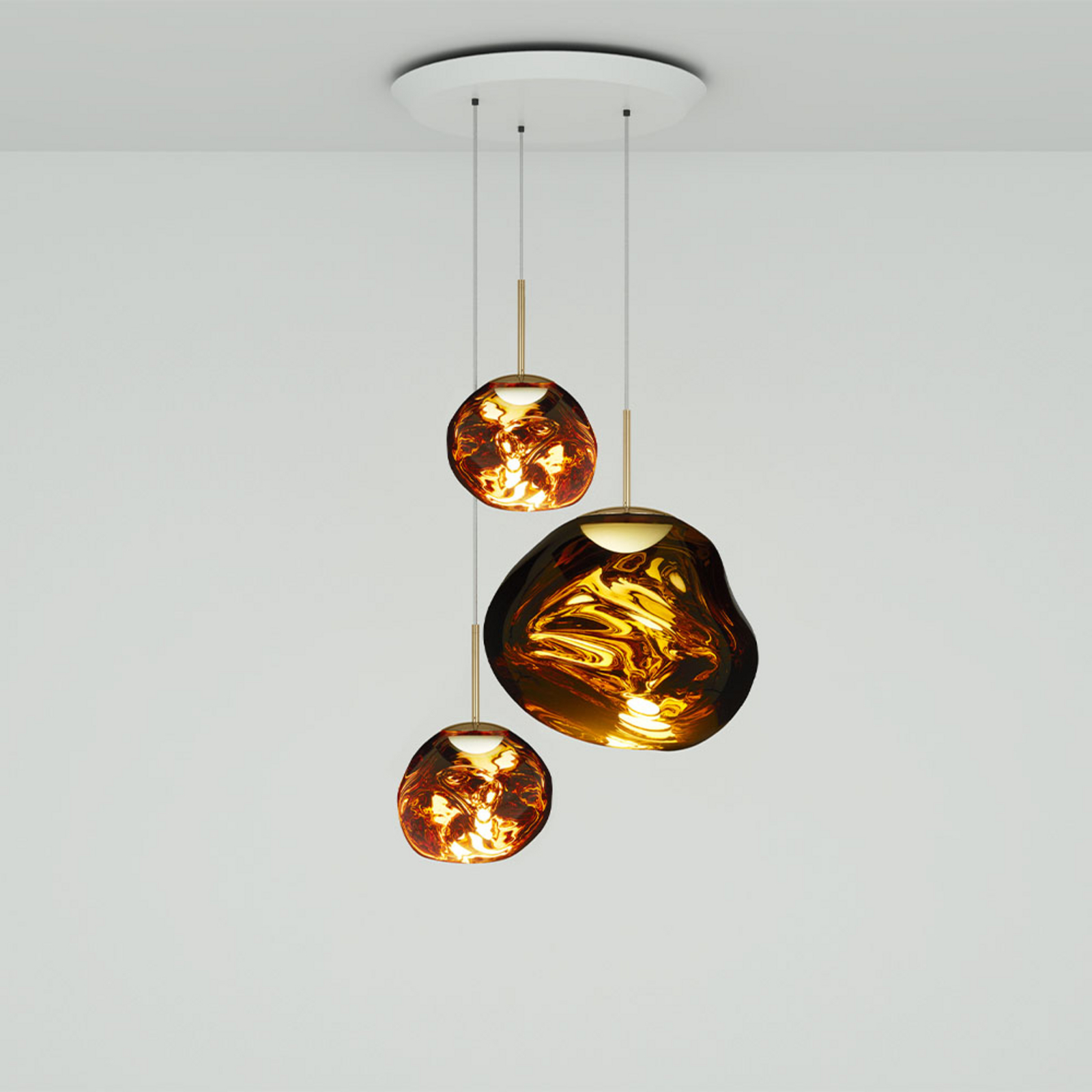 Melt Trio Round LED Pendant Gold - Tom Dixon