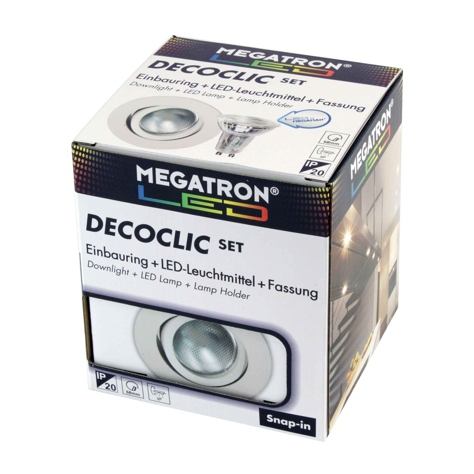 LED įleidžiamas prožektorius "Decoclic Set GU10", 4,5 W, baltos spalvos
