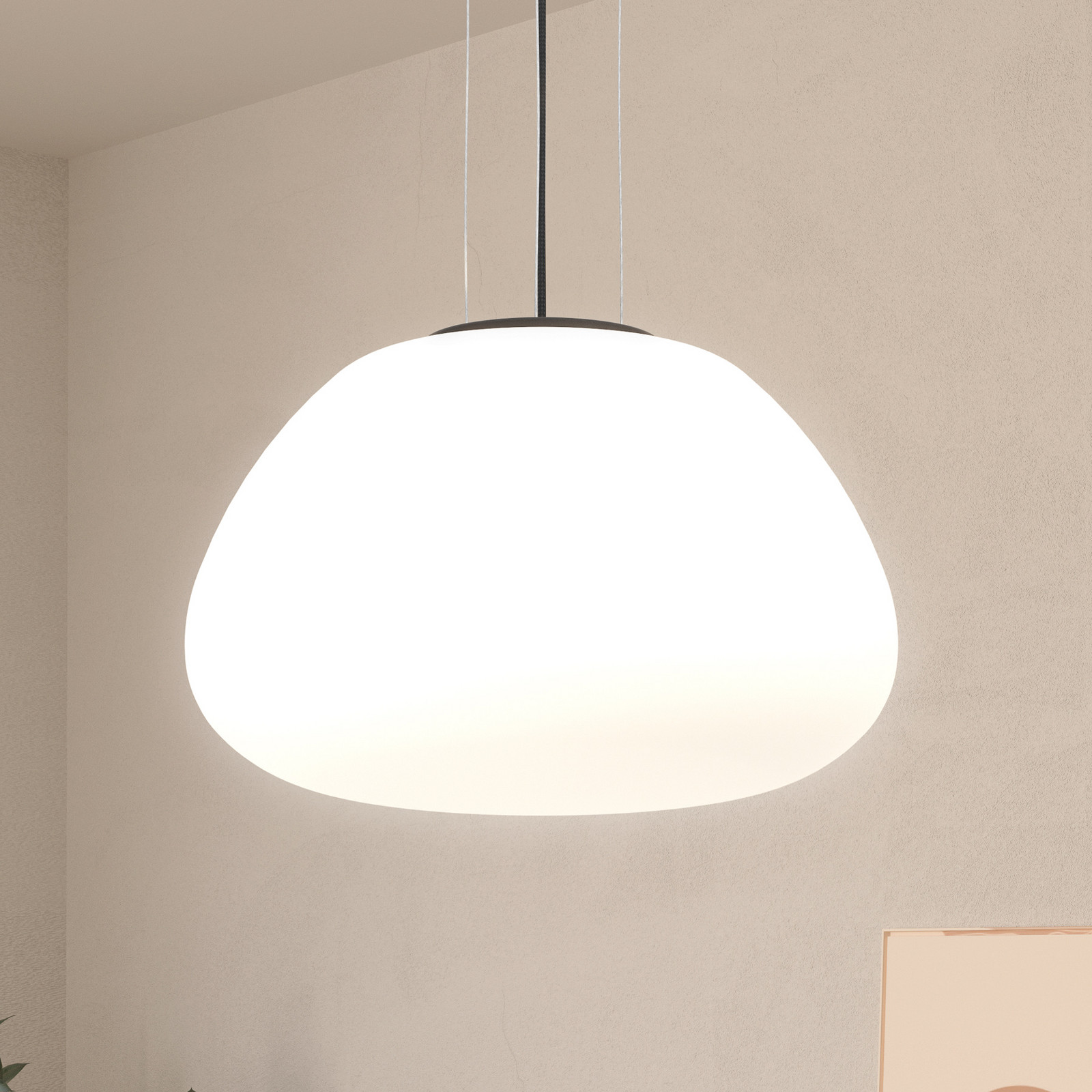 Lampă suspendată Stars of Light Balmes albă Ø 42 cm sticlă - Camera de zi / sufragerie - Modern - alb / negru