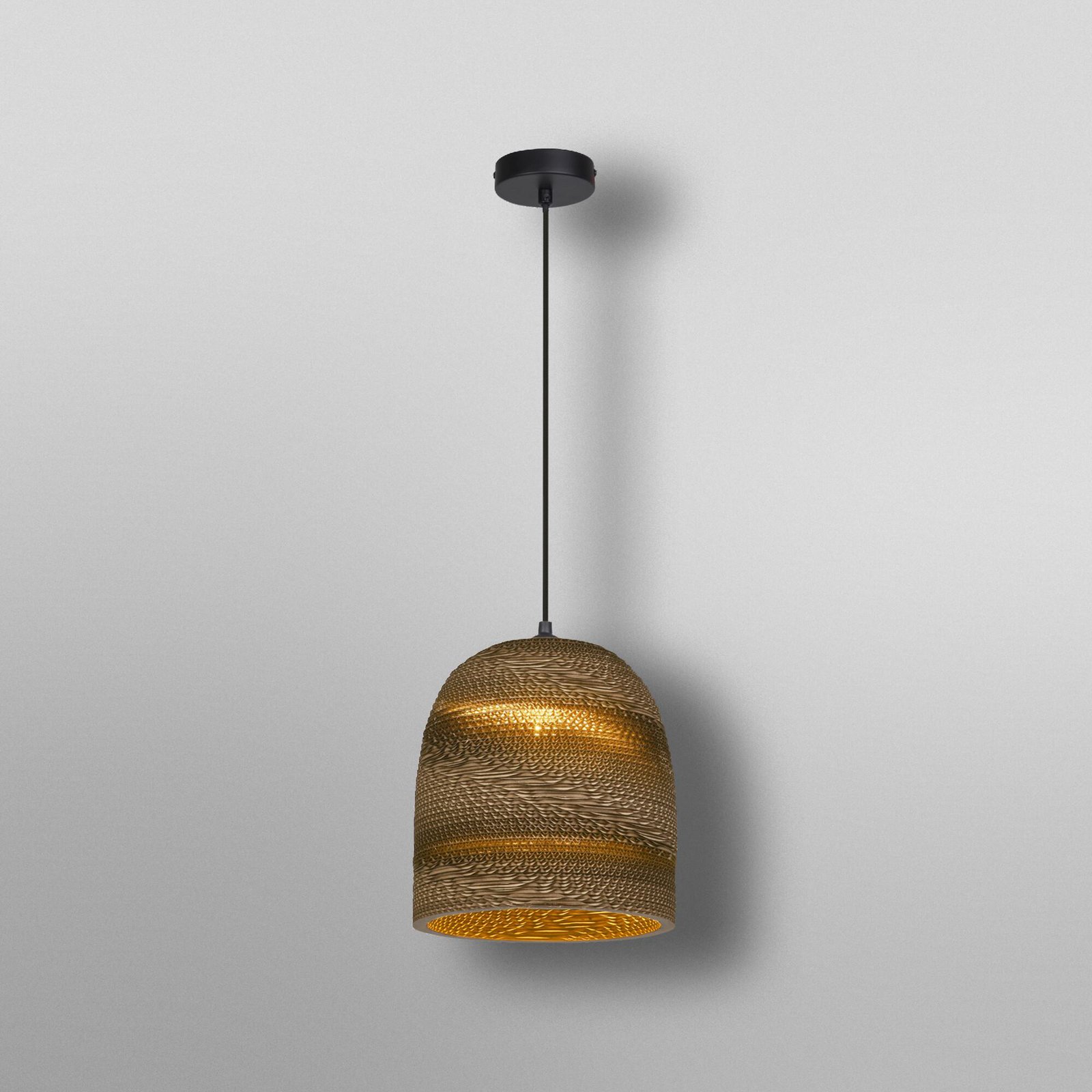 OSRAM Hängeleuchte BALL BELL, braun, Ø 26 cm, Wellpappe, E27