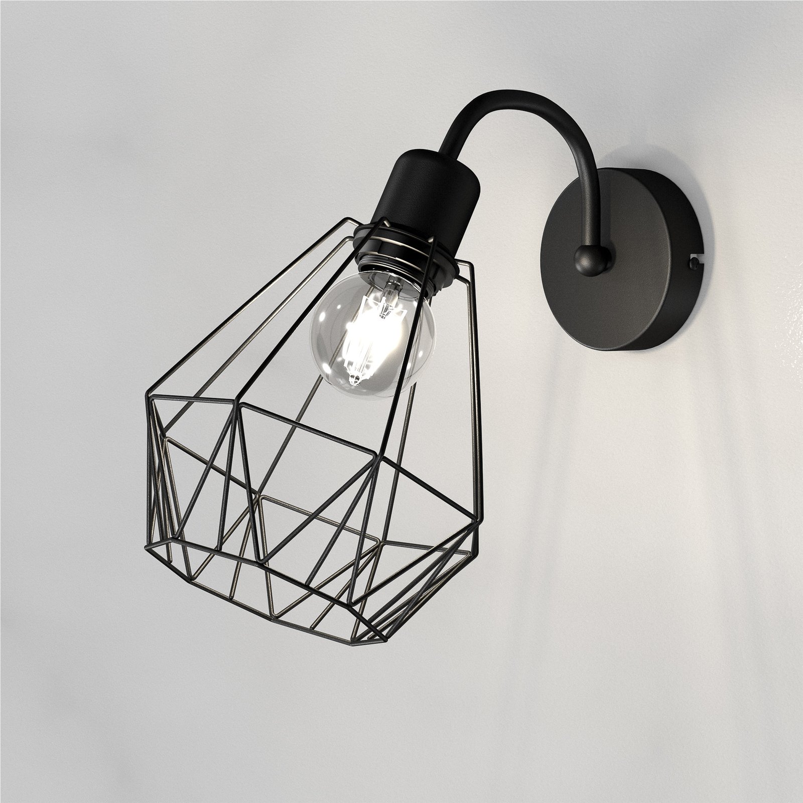 Jin wandlamp, zwart, 1-lamp
