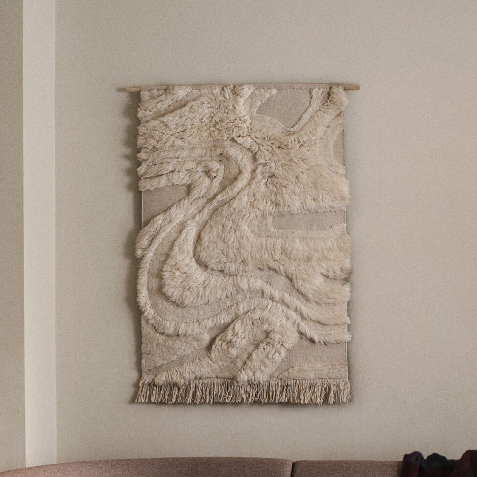 Rime Wandteppich, altweiß, 145 x 110 cm, Wolle - ferm LIVING