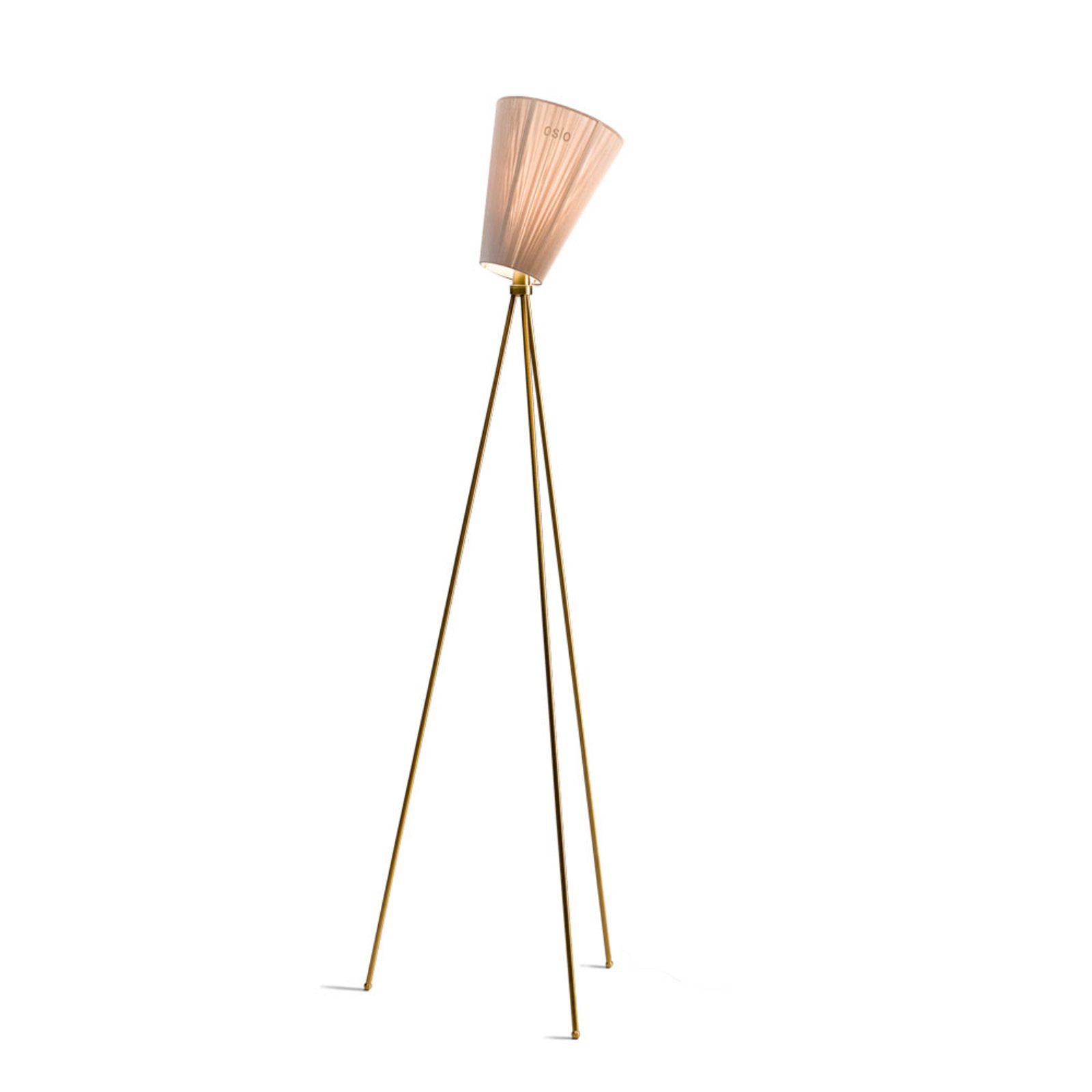 Oslo Wood Floor Lamp Gold/Beige - Northern