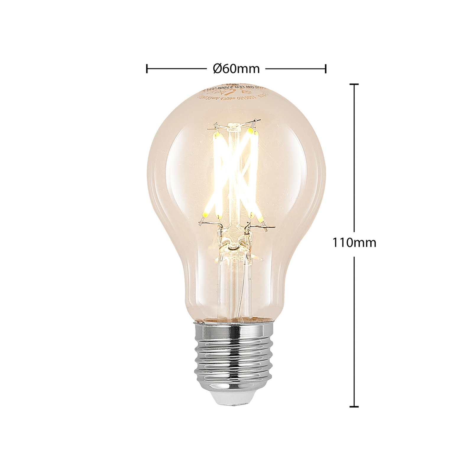 LED-Lampe E27 6W 2.700K Filament,dimmbar klar 3er