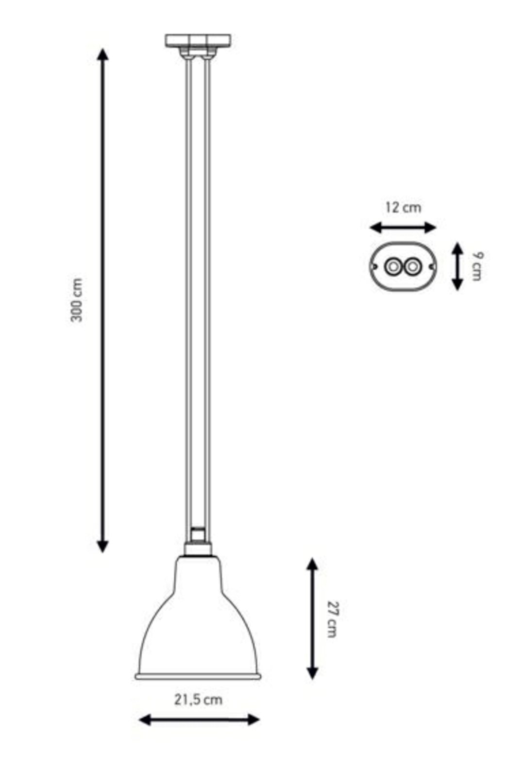 322 XL Lustră Pendul Round Blue - Lampe Gras