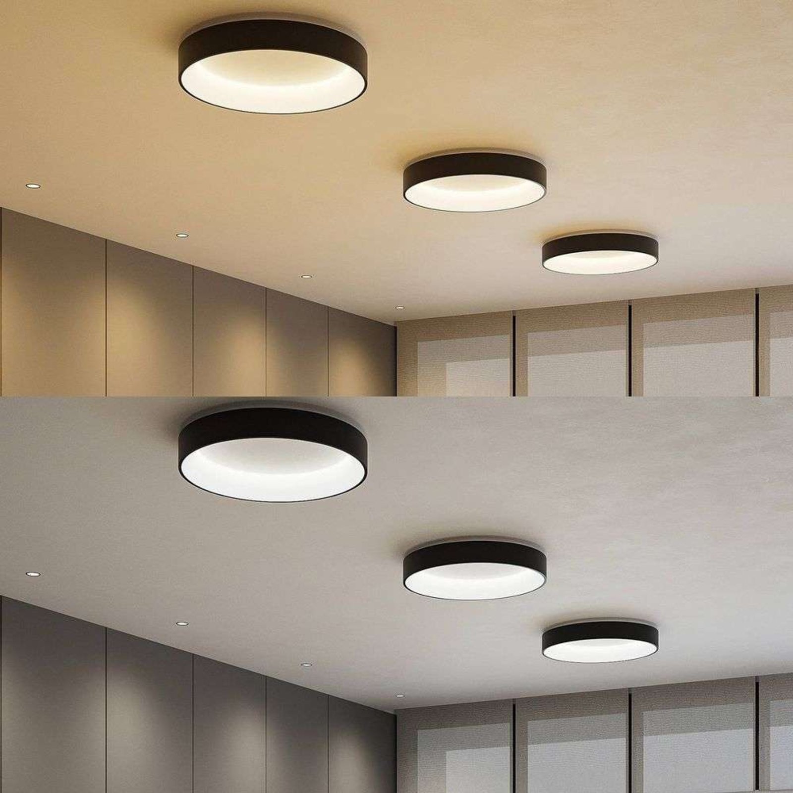 Aleksi Round LED Ceiling Lamp Ø60 Black - Arcchio