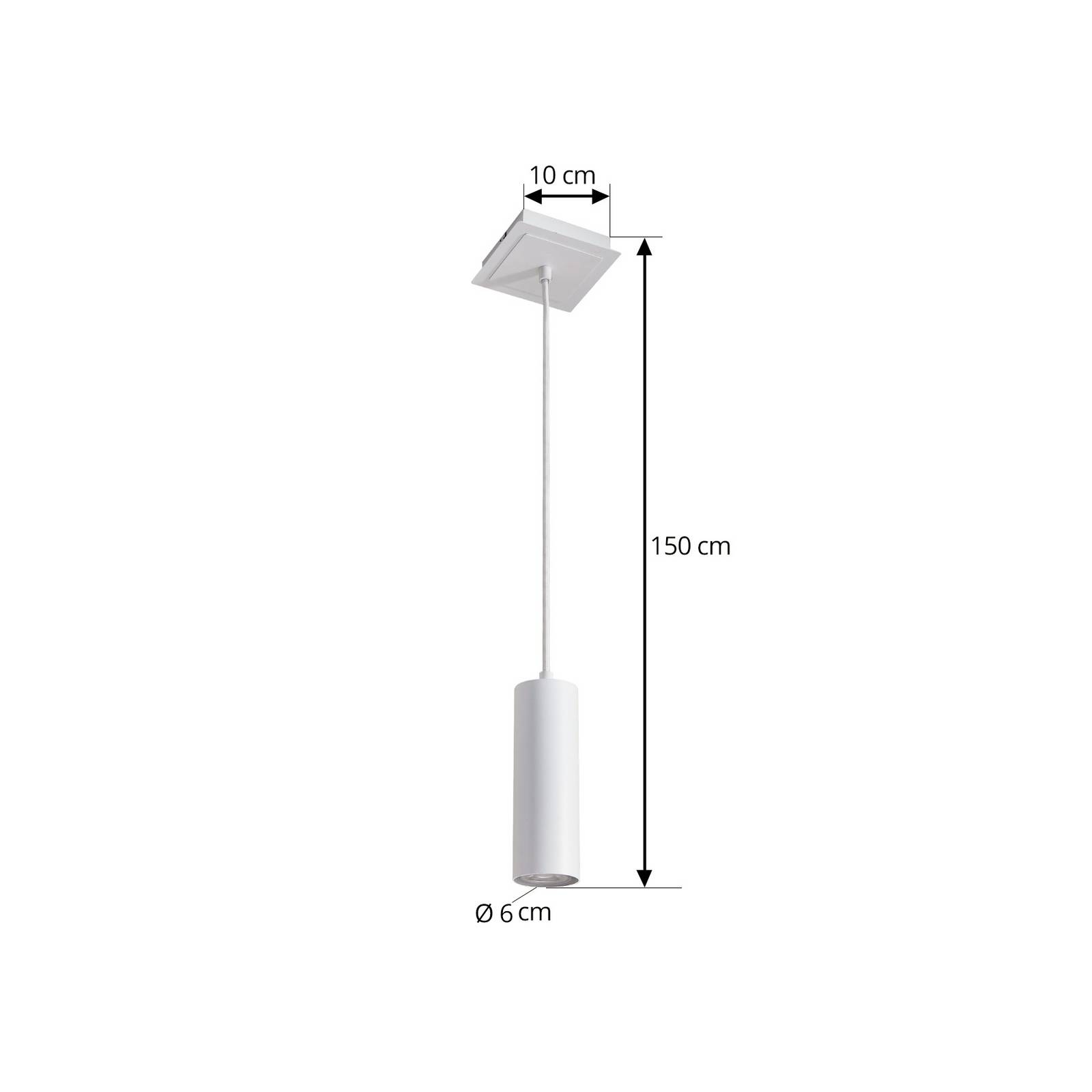 Lampa wisząca Lindby Joffrey, Ø 6 cm, biały, metal, GU10