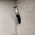 Vonkajšie nástenné svietidlo Batton, výška 40 cm, čierna/dymovo sivá, senzor