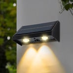 Kyla LED solar wall lamp, black, width 11 cm, set of 4