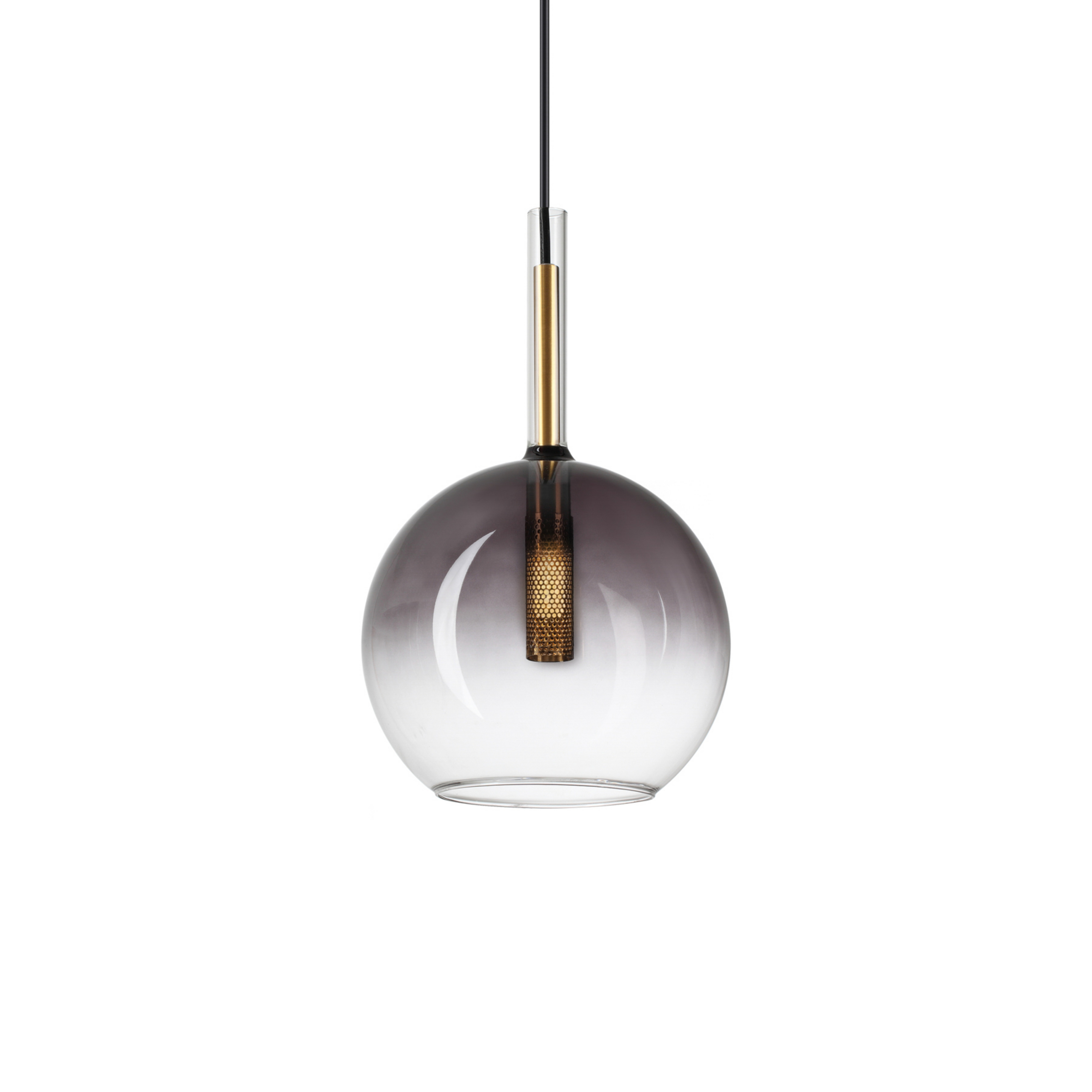 Ideal Lux Empire Sfera lámpara colgante, cristal transparente/gris ahumado