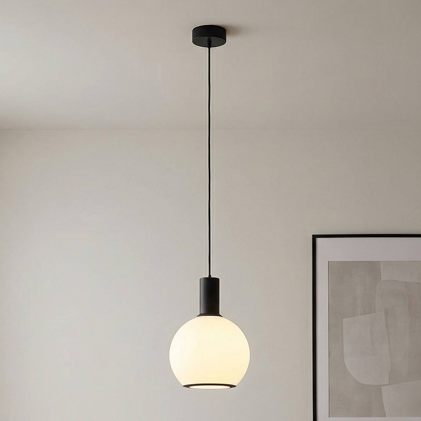Euluna Suspension Milano, à 1 lampe, boule, blanc