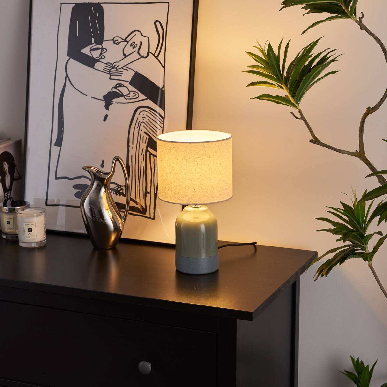 Photos - Desk Lamp Pauleen Sandy Glow table lamp, cream/green 