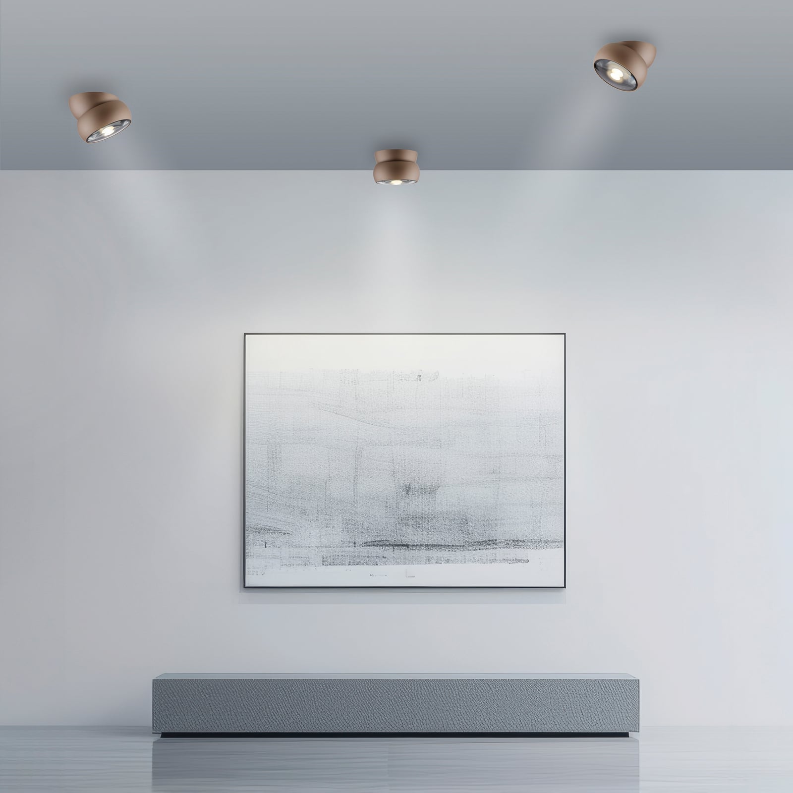 Move LED-Deckenspot, Ø12cm, bronzefarben, Metall/Glas - PURE Move LED-Deckenspot, Ø12cm, bronzefarben, Metall/Glas - PURE