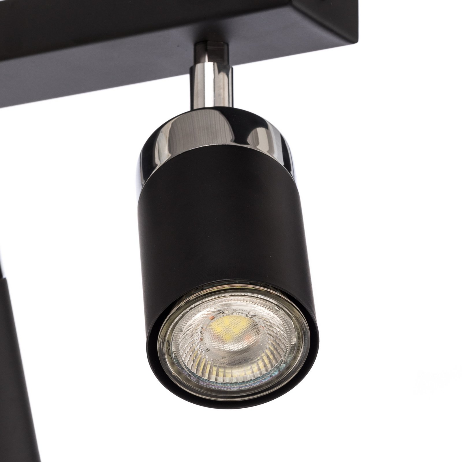 Joker ceiling spotlight, black/silver, six-bulb