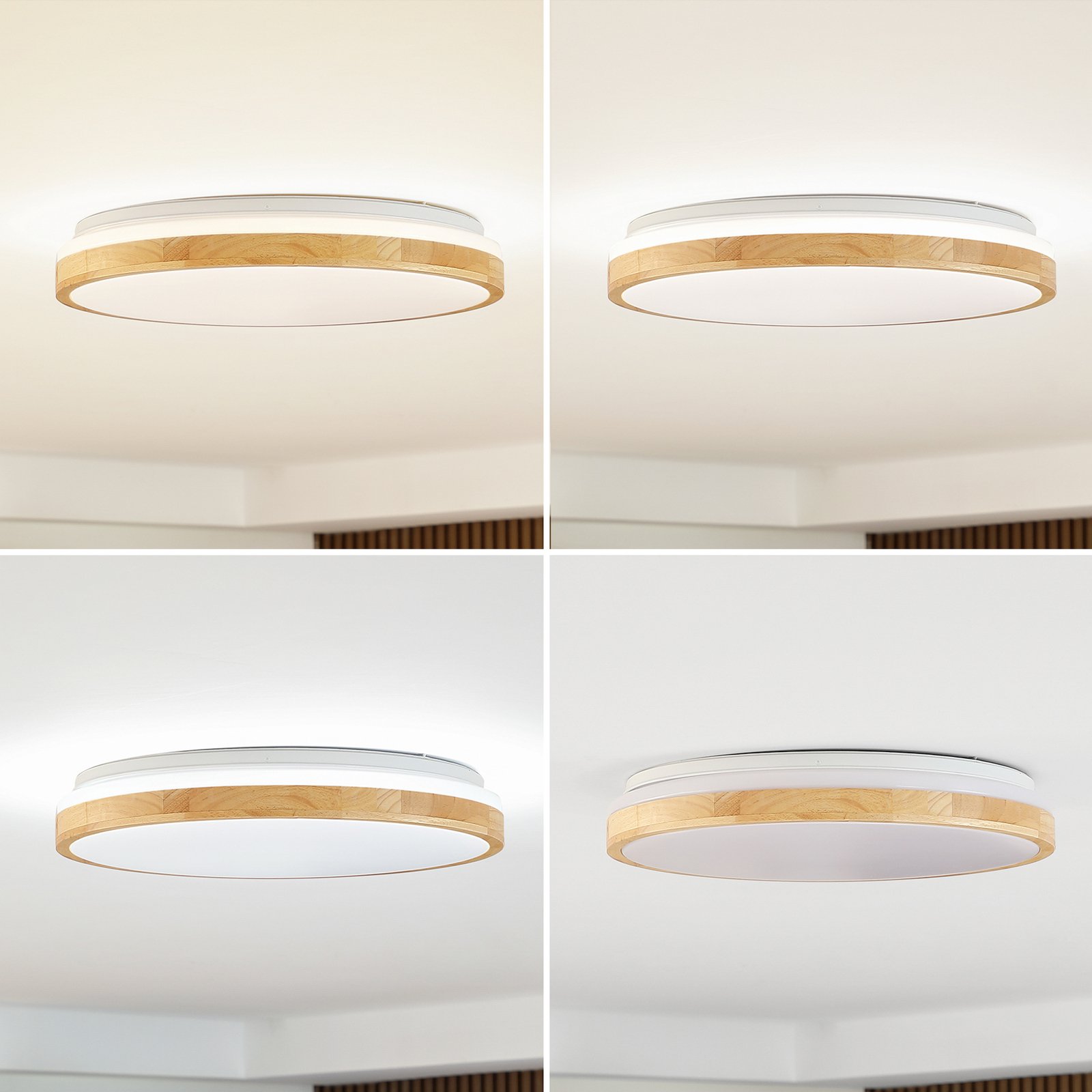 Emiva Top Taklampe Wood/White - Lindby