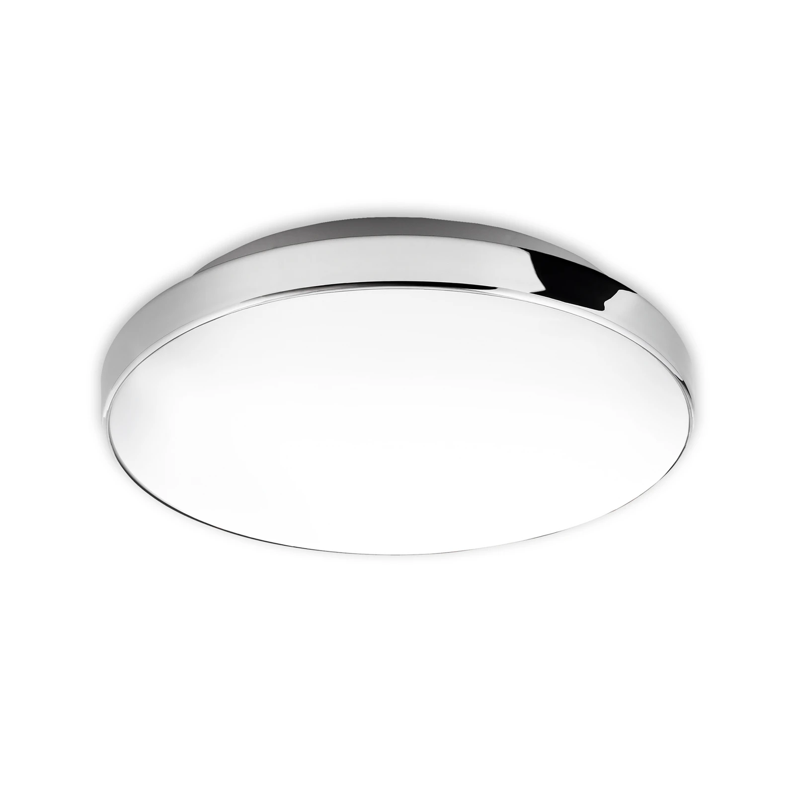 LED stropné svietidlo Malbona, chrómový rám, Ø 28,5 cm