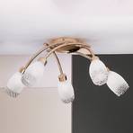 Ilena ceiling light with glass lampshades