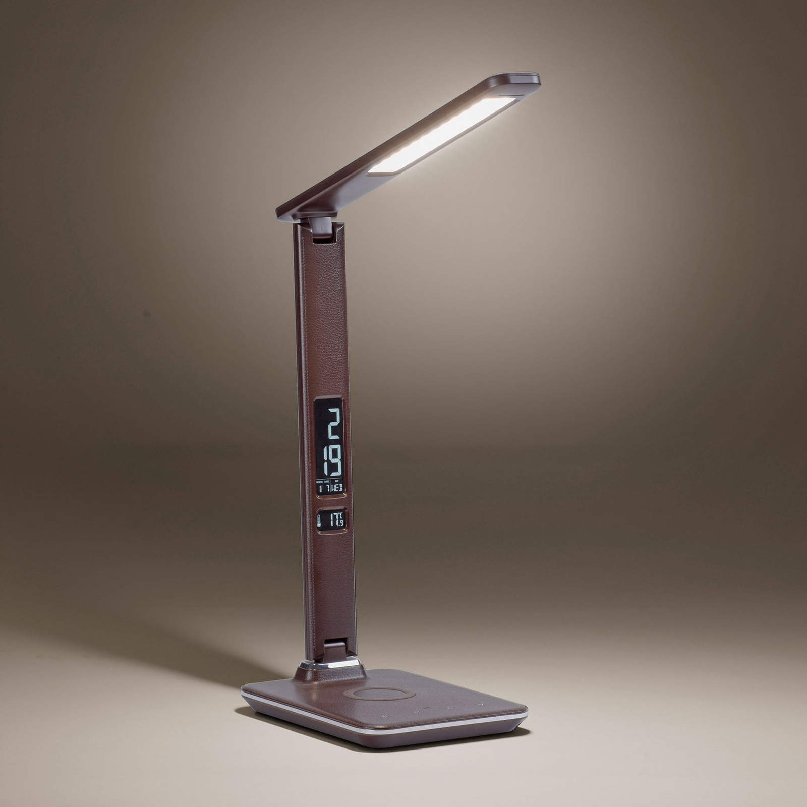 LED-bordslampa Adriano, CCT, dimbar, brun