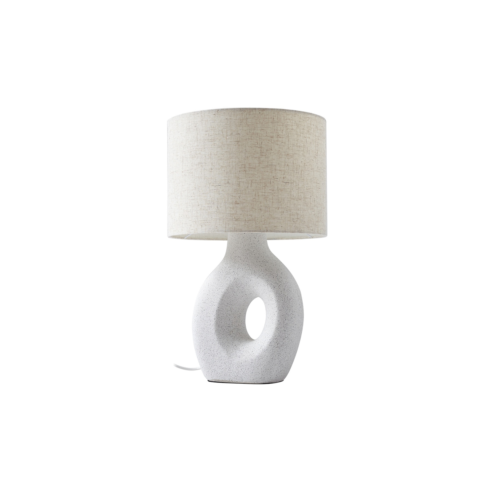 Lindby table lamp Thalassia, white, Ø 30 cm, ceramic