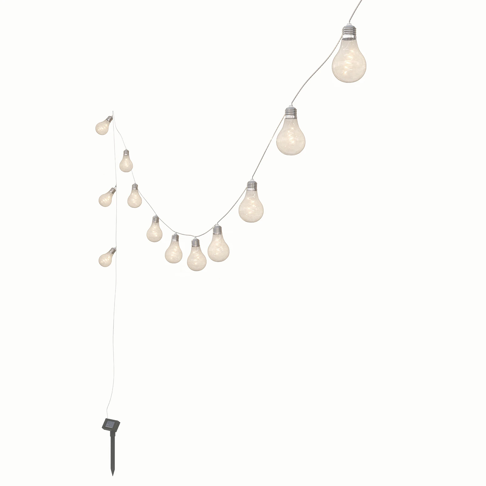Corrente de luz solar Lindby LED Lampini, 200 cm, preto, IP44