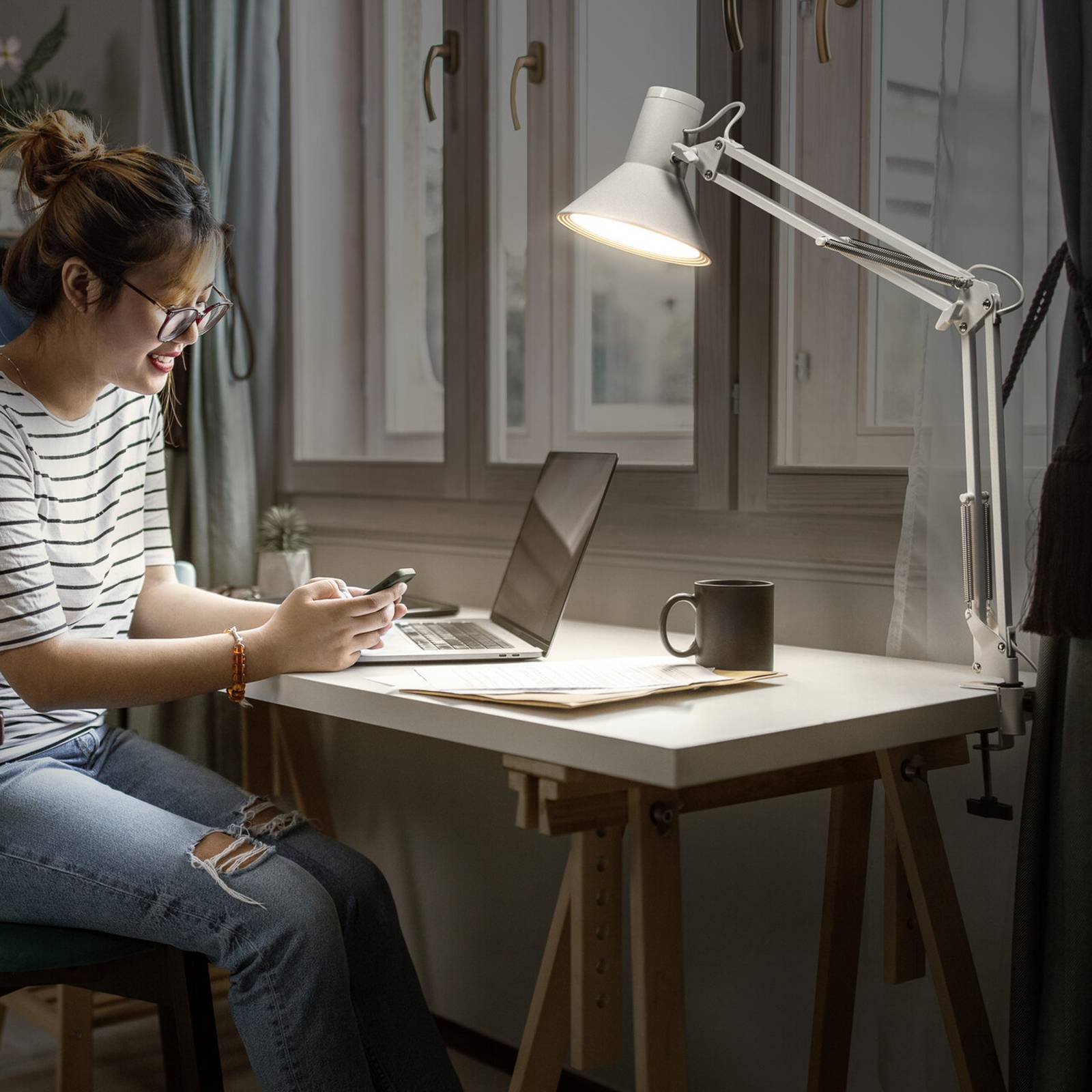 OSRAM LED-Klemmleuchte Office Line Desk Retro, weiß, 3.000 K günstig online kaufen