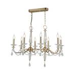 Candelabru Adone, liniar, 8 becuri, alamă, sticlă de cristal