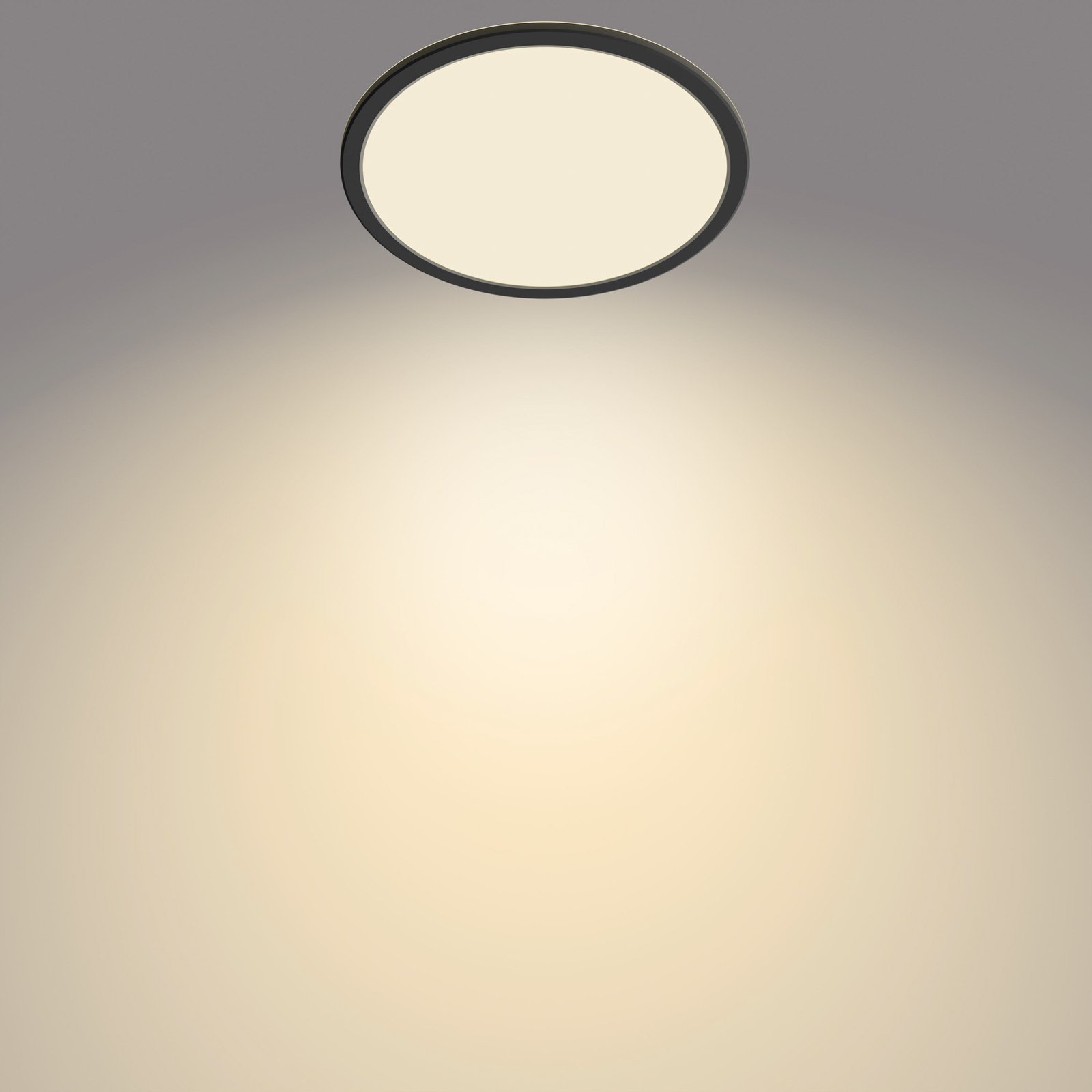 SuperSlim Deckenlampe schwarz Ø 24,5 cm IP44 2.700 K - Philips