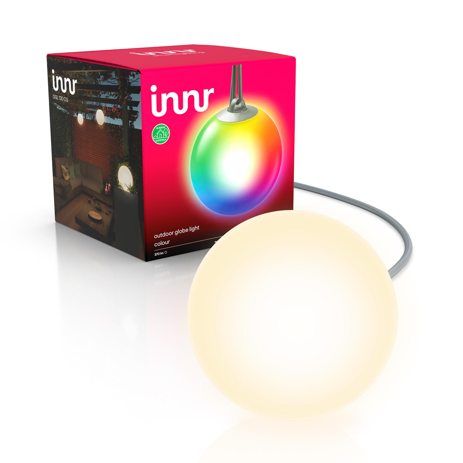 Innr Smart Outdoor Globe Colour LED-Kugel, Zusatz
