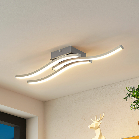Lindby LED-Deckenlampe Bisioma 3fl. 3.000K nickel