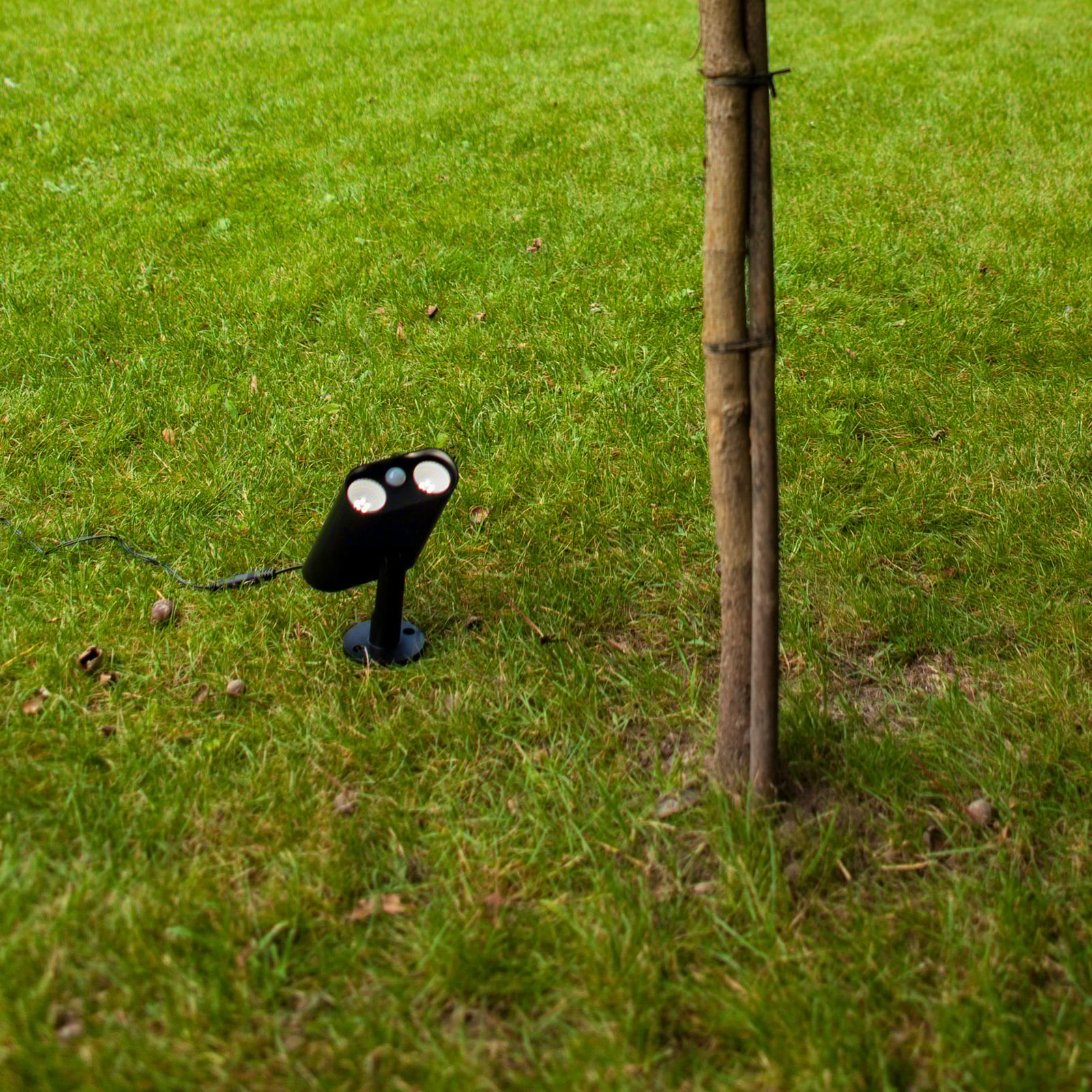 LED prikspot BINGO, zwart, 16 cm, sensor, IP54