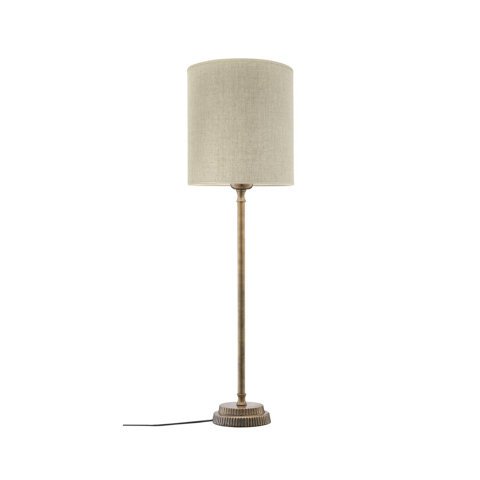 PR Home lampada da tavolo Kent beige/ottone paralume Celyn cilindro