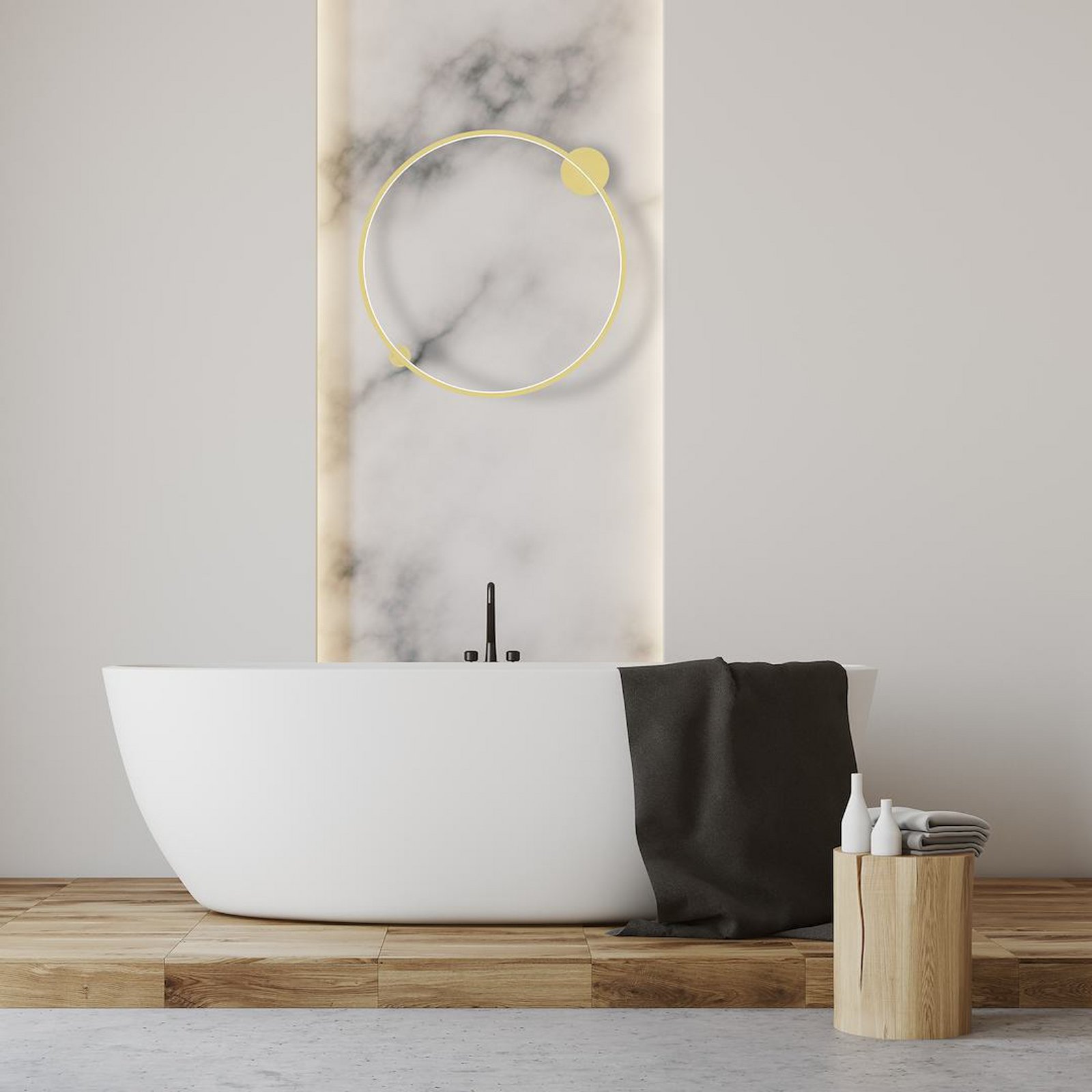 LED-Deckenleuchte Saturno, gold, Ø 80 cm, Metall, 4.000 K