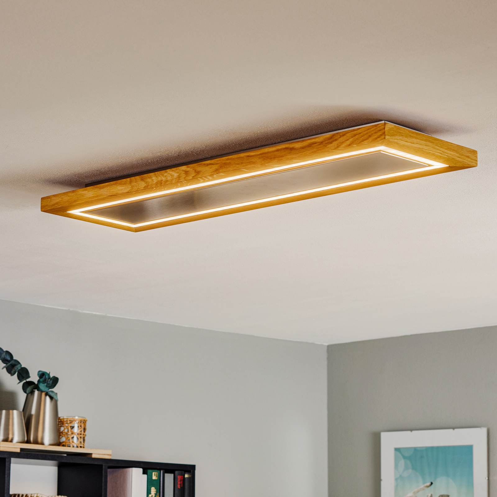 HerzBlut Otto O LED-Deckenlampe Rechteck Klick&Dim